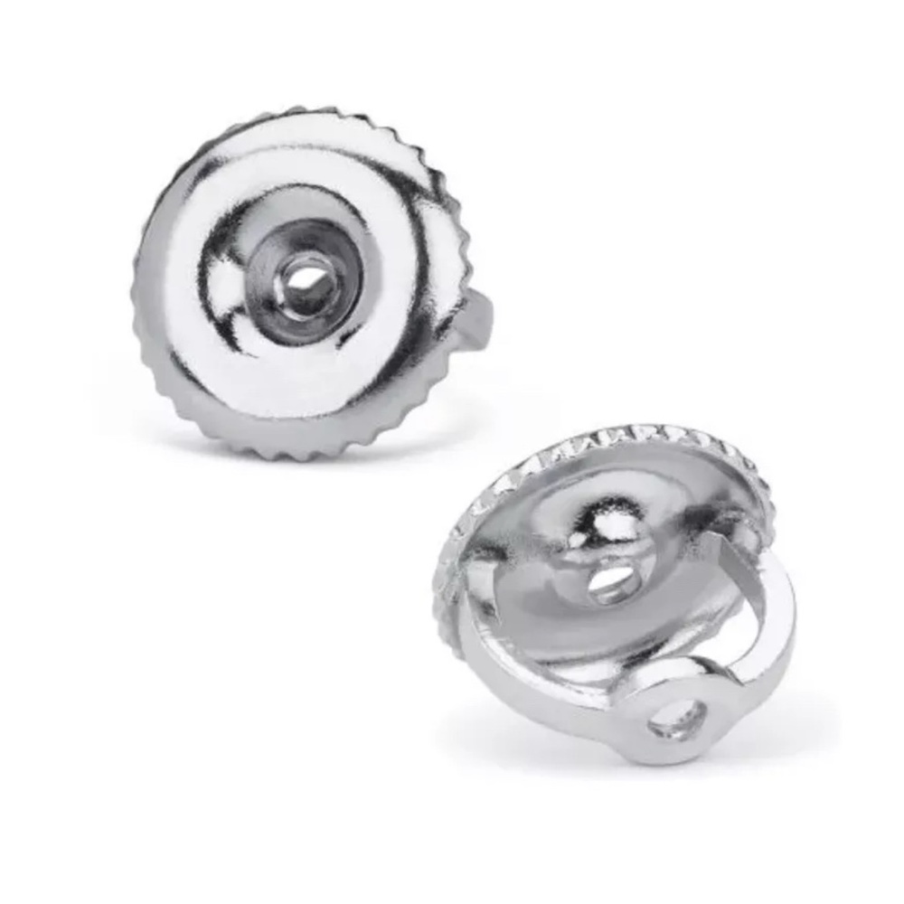 14K White Gold Replacement 2 Pair Screw Back for Stud Earrings Top Quality